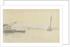 Sketch of various sailing vessels on the Thames at Greenwich by John Everett