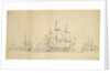 Large Dutch ships before a light breeze, ?August 1665 by Willem van de Velde the Elder