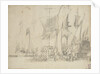 A boeier alongside a large Dutch ship by Willem van de Velde the Elder