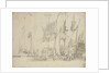 A boeier alongside a large Dutch ship by Willem van de Velde the Elder