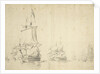 The 'Huis te Zwieten' and other ships becalmed by Willem van de Velde the Elder