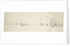 A kaag close-hauled in a light breeze and men-of-war at anchor by Willem van de Velde the Elder