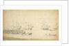 Weyschuits near a pier: Dutch ships lying off by Willem van de Velde the Elder