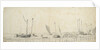 Smalschips near a wharf by Willem van de Velde the Elder