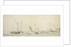 Smalschips near a wharf by Willem van de Velde the Elder