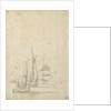 A wijdschip, boeier yacht and Dutch ships in a light breeze by Willem van de Velde the Elder