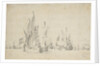 A flute running free with two others in stays by Willem Van de Velde the Younger