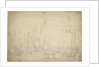 A crowded harbour showing a States yacht, hoeker and pont by Willem Van de Velde the Younger