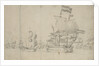 A Dutch flagship with a despatch vessel on her quarter, May 1672? by Willem van de Velde the Elder