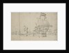 A Dutch flagship with a despatch vessel on her quarter, May 1672? by Willem van de Velde the Elder