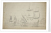 An English two-decker under easy sail by Willem van de Velde the Elder