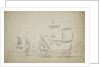 An English two-decker under easy sail by Willem van de Velde the Elder