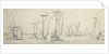 Visit of Charles II to the 'Tiger' at Woolwich: The yachts rounding a bend in the river by Willem van de Velde the Elder