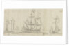 Royal (Charles II) visit to the 'Tiger' and passage down the Thames to Sheerness and Chatham - The 'Tiger' under way by Willem van de Velde the Elder