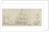 Royal (Charles II) visit to the 'Tiger' and passage down the Thames to Sheerness and Chatham - The 'Tiger' under way by Willem van de Velde the Elder