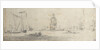 A galliot in light airs and several barges by Willem van de Velde the Elder
