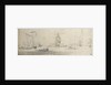 A galliot in light airs and several barges by Willem van de Velde the Elder