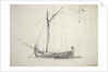 Study of a galjoot at anchor by Willem Van de Velde the Younger