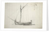 Study of a galjoot at anchor by Willem Van de Velde the Younger