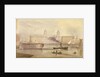The Dreadnought being towed up the Thames at Greenwich by a paddle tug by A. Grieve