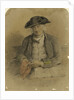 Portrait of a Greenwich Pensioner holding a red handkerchief and spectacles, with a copy of the 'Shipping Gazette' by unknown