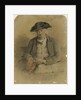 Portrait of a Greenwich Pensioner holding a red handkerchief and spectacles, with a copy of the 'Shipping Gazette' by unknown