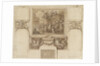 The Painted Hall, Greenwich Hospital: sketch for George I landing at Greenwich on the north wall, upper hall by James Thornhill