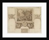 The Painted Hall, Greenwich Hospital: sketch for George I landing at Greenwich on the north wall, upper hall by James Thornhill