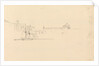 Sketch of two-masted sailing vessel off a Mediterranean port by John Christian Schetky