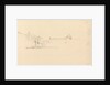 Sketch of two-masted sailing vessel off a Mediterranean port by John Christian Schetky