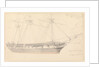 Annotated drawing of 'Larkin's East Indiaman, April 27th (Thursday) 1843' by John Christian Schetky