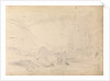 Sketch of mountainous landscape with trees and figures in foreground by John Christian Schetky