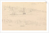 Drawing of barge 'College' on a sketching cruise Nettleston, Isle of Wight by John Christian Schetky