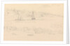 Drawing of barge 'College' on a sketching cruise Nettleston, Isle of Wight by John Christian Schetky