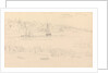 Drawing of barge 'College' on a sketching cruise Nettleston, Isle of Wight by John Christian Schetky