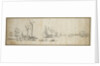 Two doggers and a ship at anchor in a harbor by Willem van de Velde the Elder