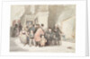 Sketch for 'A Tale of Trafalgar' showing a Greenwich pensioner, a Chelsea pensioner and other visitors in the Painted Hall by John Burnet