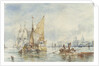 A hay barge off Greenwich by George Chambers Sr