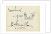 Sketches of early vessels including a Roman sail and oar vessel and ship of Odysseus, 500 BC (from a vase) by John Everett