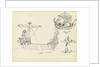 Sketch of a Roman warship, part of a Roman merchant ship and a vessel with sail set by John Everett