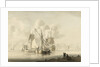 Kraak and other craft becalmed by Pieter Aartsz Blauw