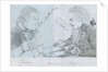 Sketch of Thompson and Harris playing backgammon on board 'Andromeda' by unknown