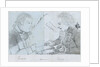 Sketch of Thompson and Harris playing backgammon on board 'Andromeda' by unknown