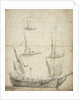 Portrait of a small Dutch merchant ship by Willem van de Velde the Elder