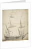 Portrait of a small Dutch merchant ship by Willem van de Velde the Elder