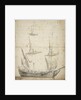 Portrait of a small Dutch merchant ship by Willem van de Velde the Elder