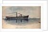 Spar torpedo boat in a calm sea by H. W.
