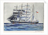 Pinmore square-rigged sailing vessel at sea by Arthur Bradbury