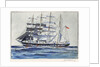 Pinmore square-rigged sailing vessel at sea by Arthur Bradbury