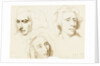 Three sketches of a woman's face by Margaret Louisa Herschel